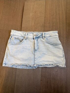 Garage Light Wash Denim Mini Skirt